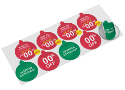 9 adesivos círculos de natal 22x25,3cm