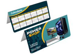 calendário de mesa porta cartões