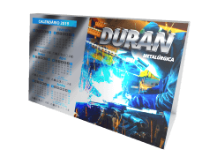 calendário metalizado