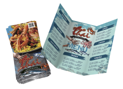 cardápio grande com vincos