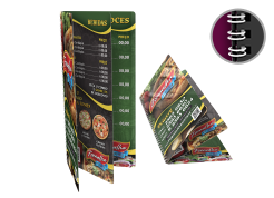 cardápio estreito em pvc com wire-o