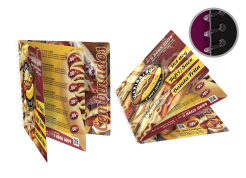 cardápio mini em pvc com espiral