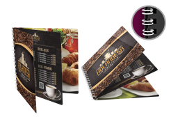 cardápio mini em pvc com wire-o