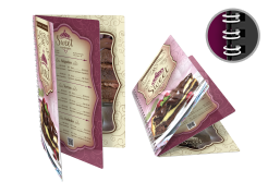 cardápio pequeno em pvc com wire-o