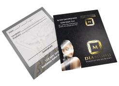 cartão duplo com verniz localizado e hot stamping