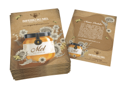 Folder papel kraft e impressão e com calço de tinta branca