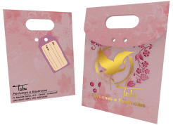 mini embalagem de presente com verniz localizado e hot stamping