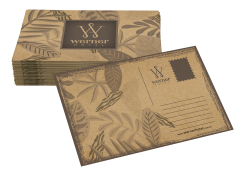 Cartão Postal papel kraft com impressão em preto