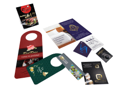 materiais com verniz localizado e hot stamping