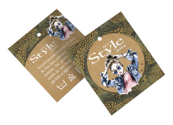 Tag papel kraft impressão colorida mais calço branco