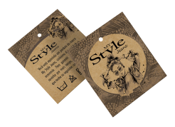 Tag kraft com impressão em preto