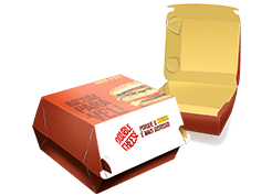 duas embalagens de burguer grande