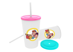 Copo Twister Tampa e Canudo 575ml